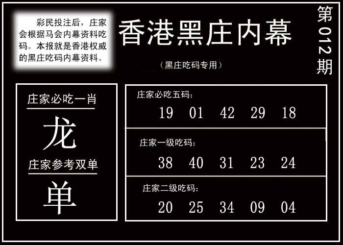 012期香港黑庄内幕[图]