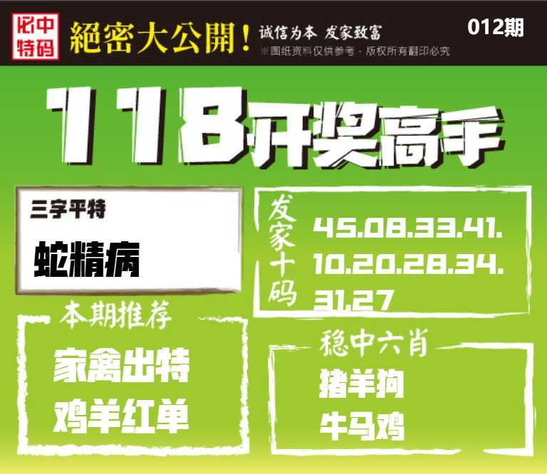 012期118开奖高手[图]